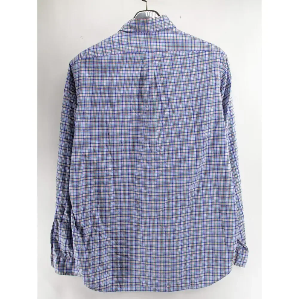 Polo Ralph Lauren Men's XL Blue Multi-Color Plaid Button Down Shirt Long Sleeve